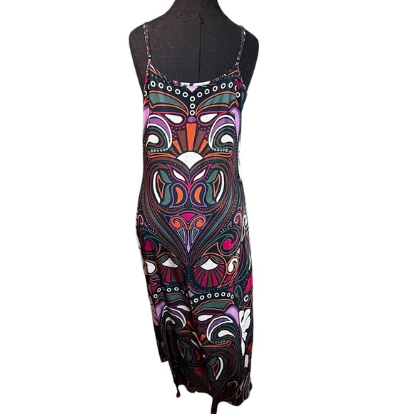 Desigual Tribal Retro Slinky Midi Dress XL - Picture 9 of 16